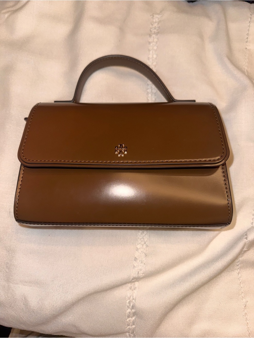 Tory Burch Mini Top-Handle Satchel in Brown